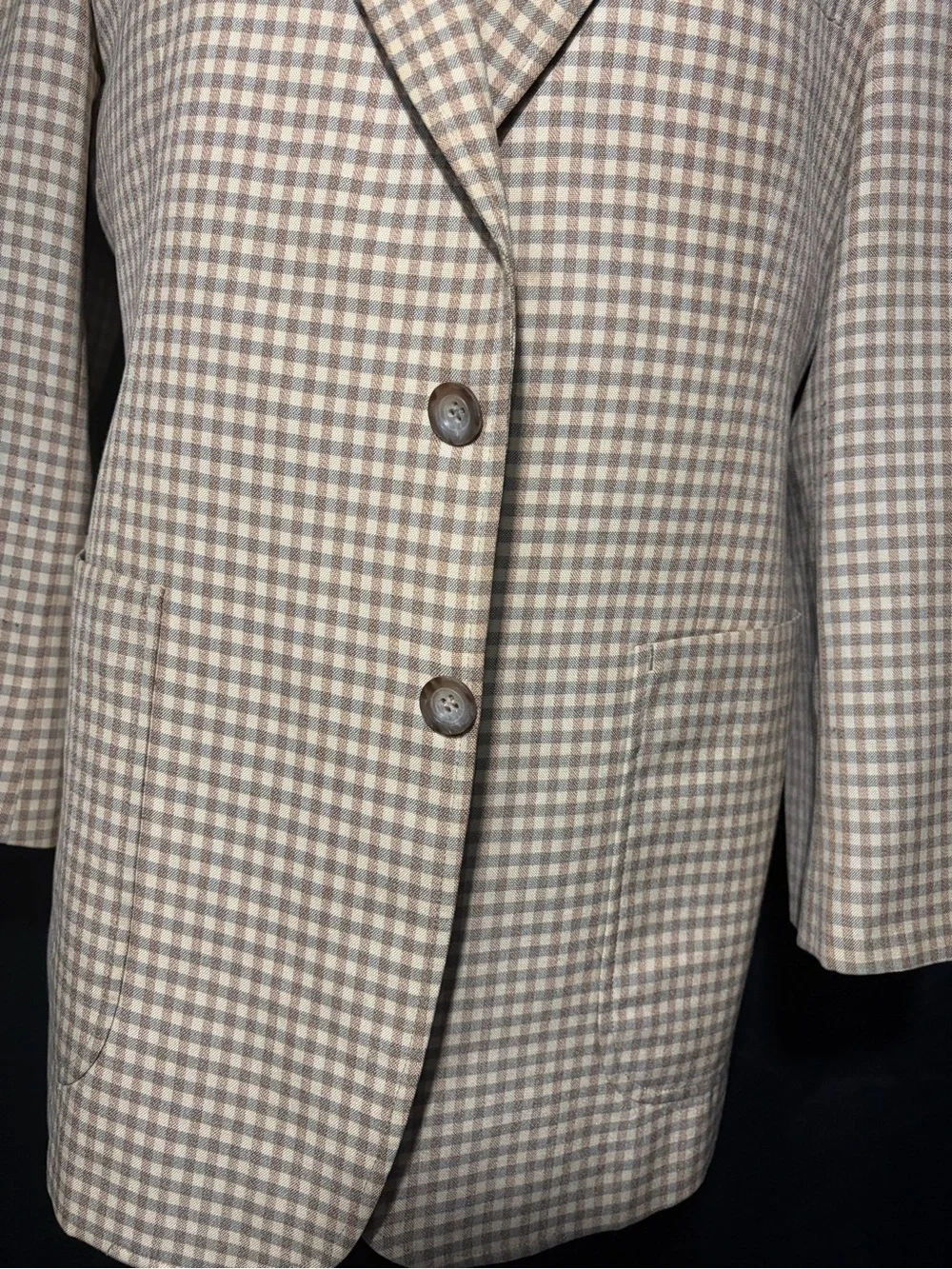 Classic 80s Buckingham Men’s Checked Sport Blazer
